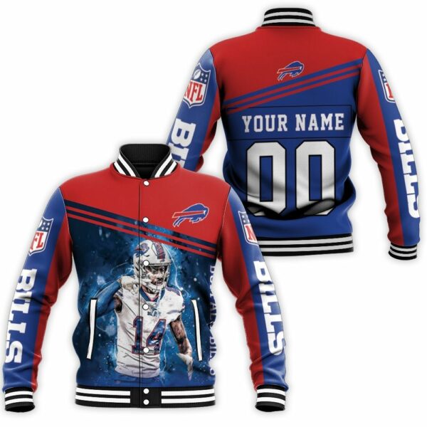 14 Stefon Diggs 14 Buffalo Bills Great Player NFL Personalized 1 Baseball Jacket