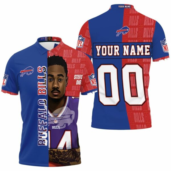 14 Stefon Diggs 14 Buffalo Bills Great Player Nfl Polo Shirt All Over Print Shirt 3d T-shirt