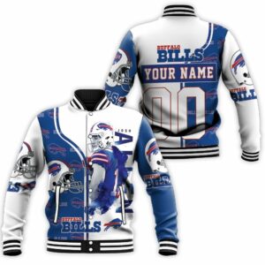 Josh Allen 17 Buffalo Bills Great Player NFL Personalized Baseball Jacket