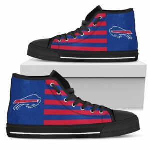 American Flag Buffalo Bills NFL Custom Canvas High Top Shoes