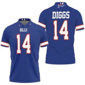 Buffalo Bill Stefon Diggs 14 Nfl Blue Jersey Inspired Style Polo Shirt All Over Print Shirt 3d T-shirt