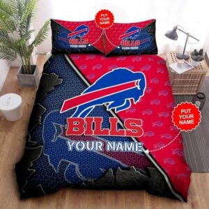 Buffalo Bills 2 NFL Gift For Fan Personalized Duvet Quilt Bedding Set Trending