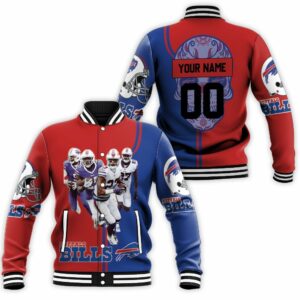 Buffalo Bills AFC East Division Baseball Jacket Champions Poco Loco Skull Personalized