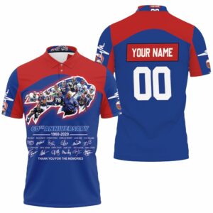Buffalo Bills Afc East Division Champs 60th Anniversary Legend With Sign Personalized Polo Shirt