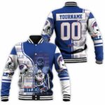 Buffalo Bills 26 Devin Singletary AFC East Baseball Jacket Personalized