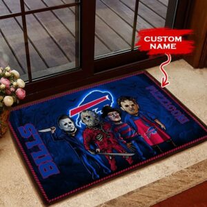 Buffalo Bills 3D Doormats Halloween NFL Custom Name