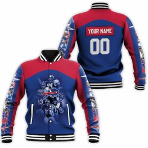 Buffalo Bills 60Th Anniversary Baseball Jacket Great Players Personalized