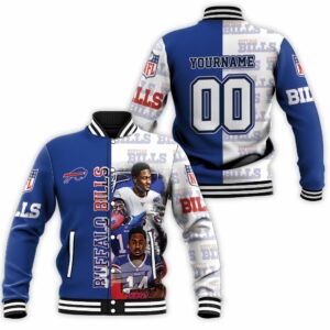 Buffalo Bills AFC East Stefon Diggs Baseball Jacket Personalized