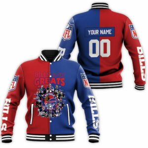 Buffalo Bills All Time Greats Players Of All Time NFL Season Personalized Baseball Jacket BJ0188