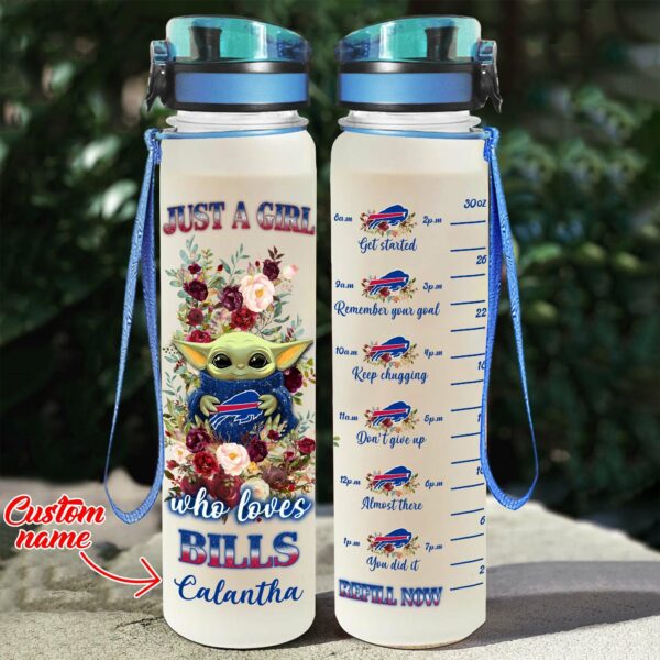 Buffalo Bills Baby Yoda Grogu Water Tracker Bottle