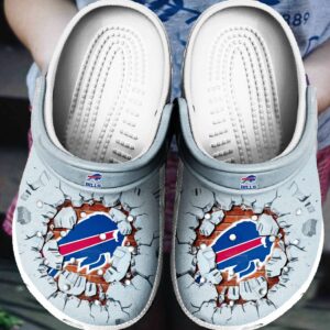 Buffalo Bills broken brick Gift For NFL Fans Rubber Crocs Crocband