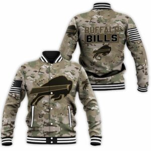 Buffalo Bills Camo Pattern 3D Baseball Jacket BJ0692