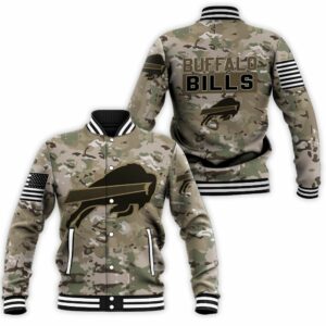 Buffalo Bills Camo Pattern 3D Baseball Jacket BJ0775