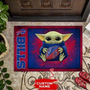 Buffalo Bills Doormats Baby Yoda NFL 01 Custom Name