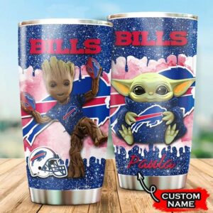 Buffalo Bills Grogu Groot Custom Name Tumbler