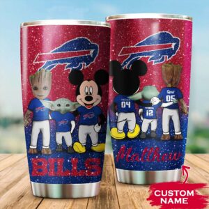 Buffalo Bills Grogu Mickey Groot Custom Name Tumbler