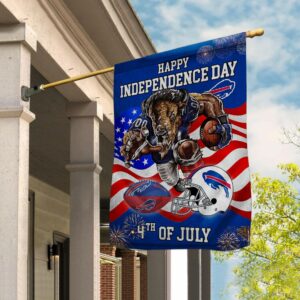 Buffalo Bills Happy Independence Day House & Garden Flag