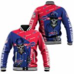 Buffalo Bills Hip Hop Skull 3D Baseball Jacket BJ1416