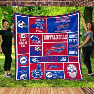 Buffalo Bills Home Sweet Home Circle The Wagons Blanket NFL Keep Calm