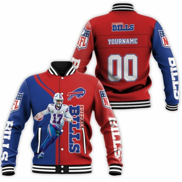 Buffalo Bills Josh Allen 17 Player Buffalo Bills NFL Season Personalized Baseball Jacket BJ0229