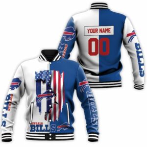 Buffalo Bills Love Under Ripped Flag AFC East Champions Personalized Baseball Jacket BJ0306
