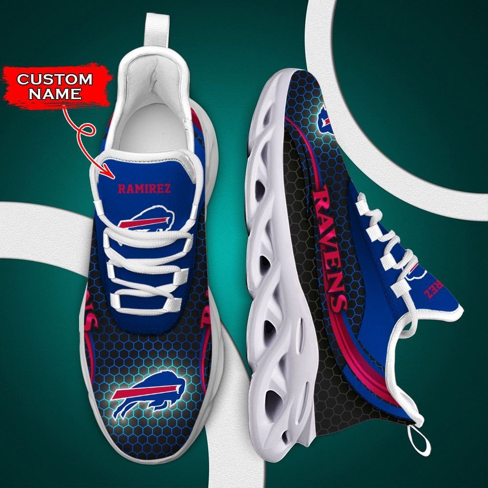 Buffalo Bills Drip Logo NFL Max Soul Shoes Custom Name For Men And