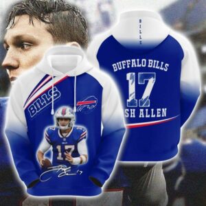 Buffalo Bills NFL 17 Josh Allen Signature Gift For Fan 3D Hoodie All