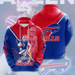 Buffalo Bills NFL 7 Josh Allen Signature NFL Logo Gift For Fan 3D Hood