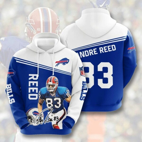 Buffalo Bills NFL 83 Andre Reed Signature NFL Logo Gift For Fan 3D Hoodie