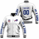 Buffalo Bills NFL White Style Personalized Baseball Jacket BJ0889