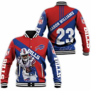 Buffalo Bills Number 23 Aaron Williams With Sign Baseball Jacket BJ0791
