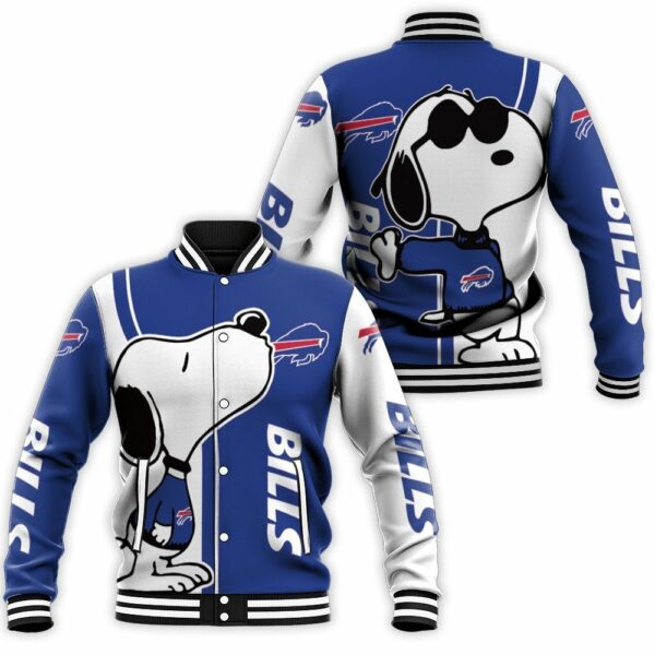 Buffalo Bills Snoopy Lover 3D Printed Baseball Jacket BJ0313