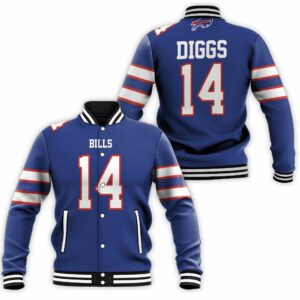 Buffalo Bills Stefon Diggs 14 NFL Blue Inspired Style Baseball Jacket BJ0656