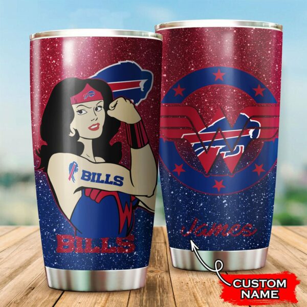 Buffalo Bills Wonder Woman Custom Name Tumbler