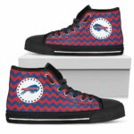 Chevron Broncos Buffalo Bills NFL Custom Canvas High Top Shoes