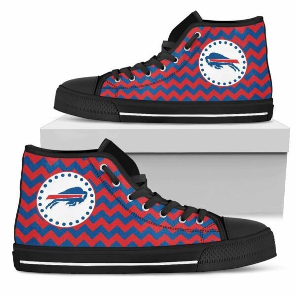 Chevron Broncos Buffalo Bills NFL Custom Canvas High Top Shoes