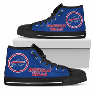 Circle Logo Buffalo Bills NFL Custom Canvas High Top Shoes
