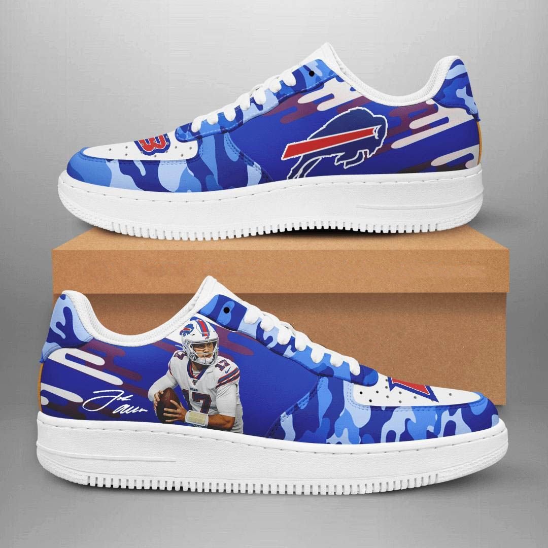 Buffalo Bills Mascot Logo NFL Football Custom Nike Air Force 1 Low