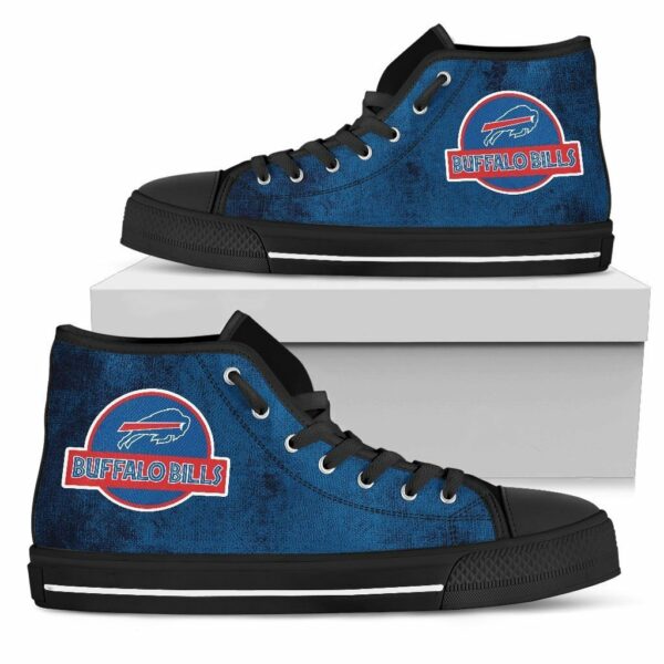 Jurassic Park Buffalo Bills NFL Custom Canvas High Top Shoes