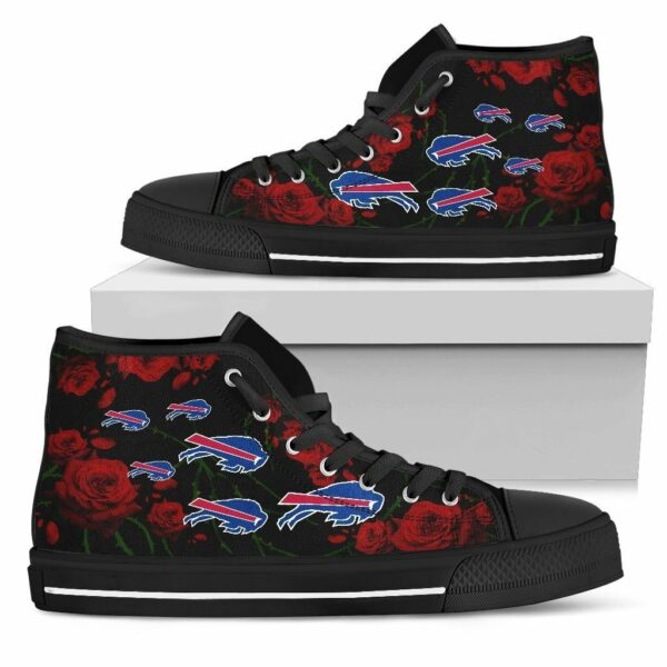 Lovely Rose Thorn Incredible Buffalo Bills NFL Custom Canvas High Top