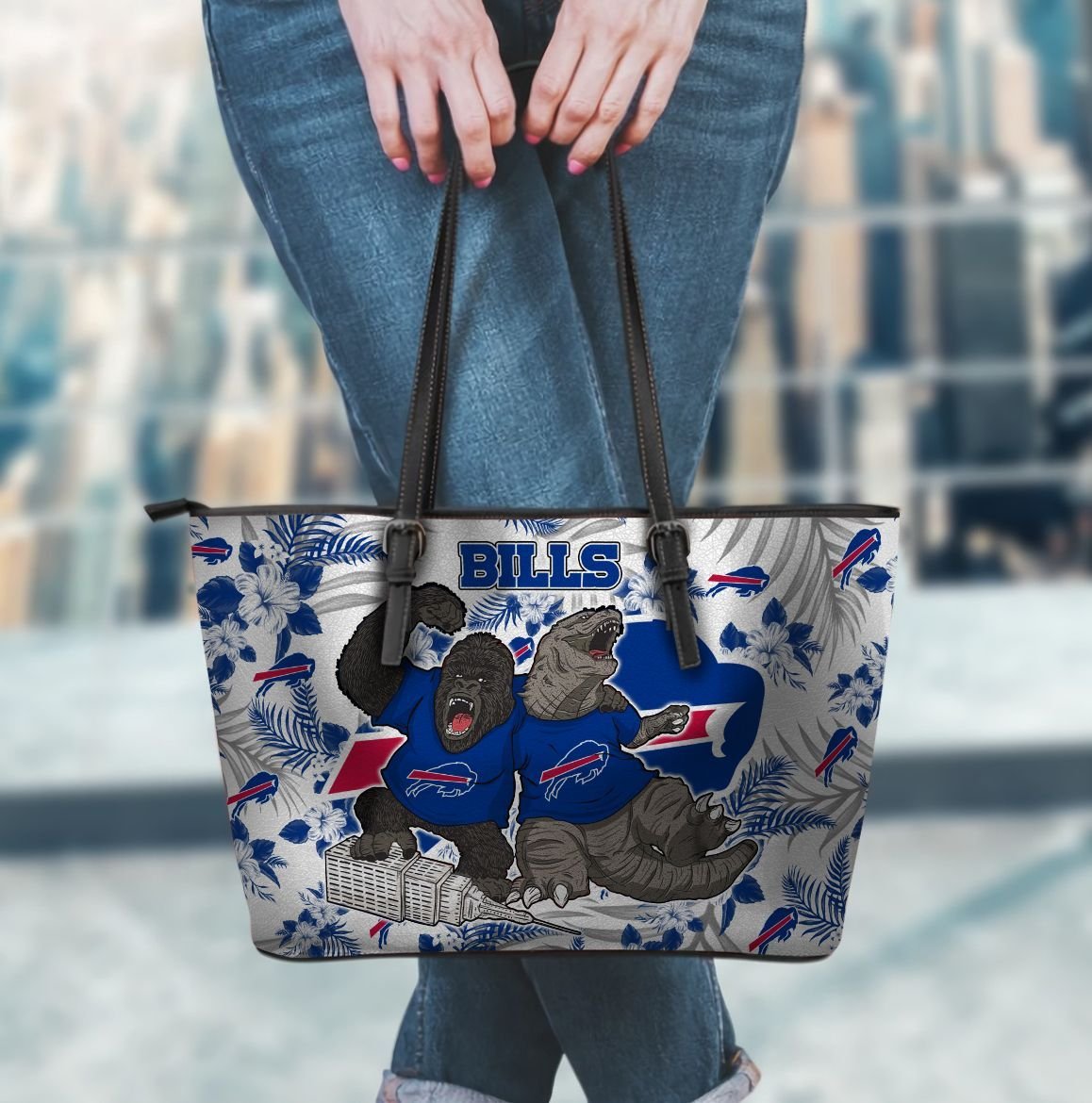 NFL Buffalo Bills King Kong & Godzilla Leather Bag 
