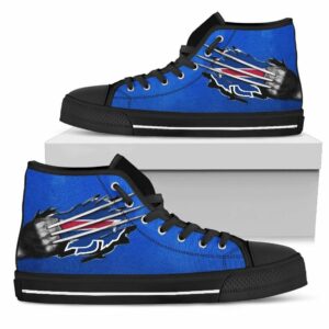 Scratch Of The Wolf Buffalo Bills NFL Custom Canvas High Top Shoes