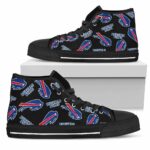 Script Logo Pattern Buffalo Bills NFL Custom Canvas High Top Shoes