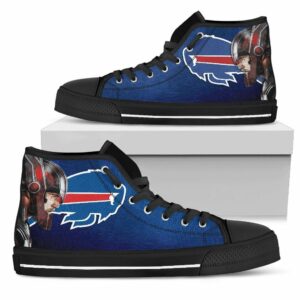 Thor Head Beside Buffalo Bills NFL Custom Canvas High Top Shoes
