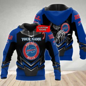 Buffalo Bills 3D Personalized Skull Hoodie