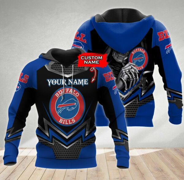 Buffalo Bills 3D Personalized Skull Hoodie