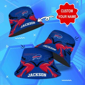 Custom Name Buffalo Bills Logo NFL 3D Cap Hat For Men And Women