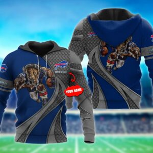 Buffalo Bills NFL Metal Mascot Personalized 3D Hoodie