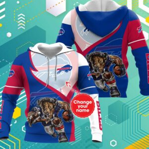 Buffalo Bills NFL Personalized Custom 3d Hoodie Mascot