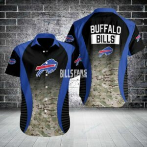 NFL Buffalo Bills Black Royal Blue Skull Buffalo Bills Hawaiian T-Shirt -  Listentee